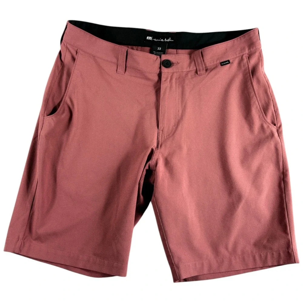 Travis Mathew Shorts Mens 33 Red Stretch Lightweight Premium Golf Outdoors Hike